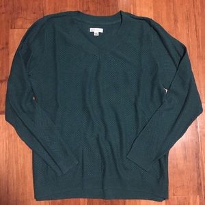Croft & Barrow V Neck Green Sweater